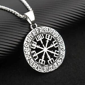 Viking Helm of Awe Pendant Necklace Thor Mythology Battle Norse Shield Runes
